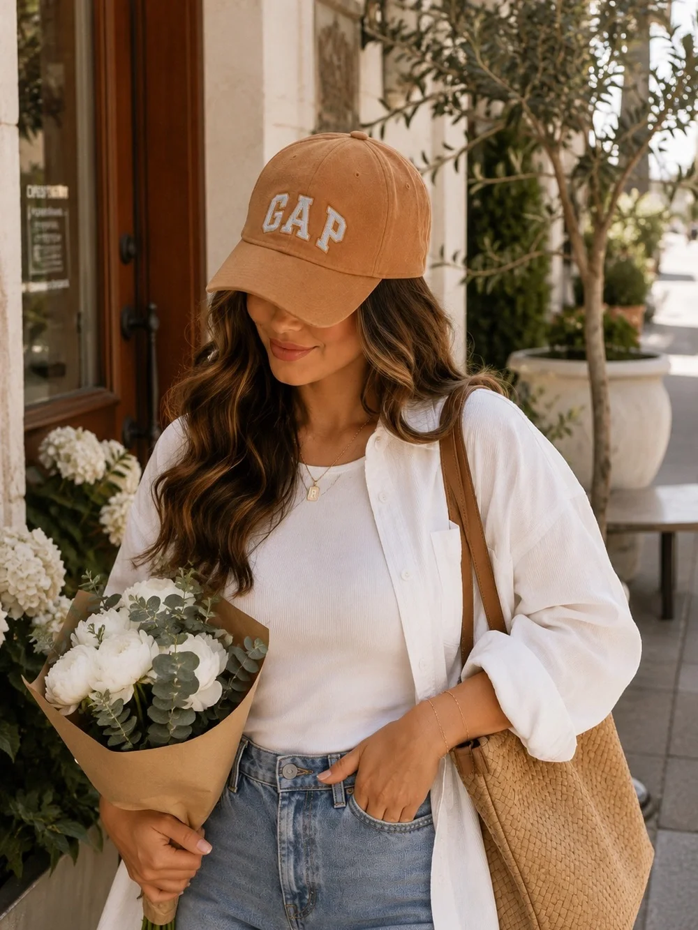 GAP Caramel Brown Logo Baseball Cap